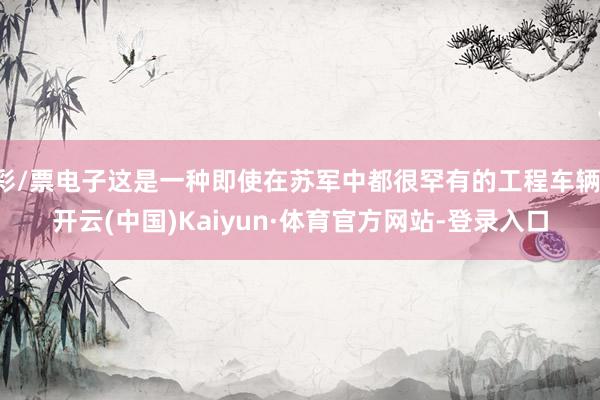 彩/票电子这是一种即使在苏军中都很罕有的工程车辆-开云(中国)Kaiyun·体育官方网站-登录入口