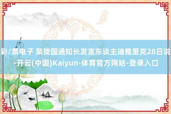 彩/票电子 聚拢国通知长发言东谈主迪雅里克28日说-开云(中国)Kaiyun·体育官方网站-登录入口