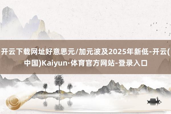 开云下载网址好意思元/加元波及2025年新低-开云(中国)Kaiyun·体育官方网站-登录入口