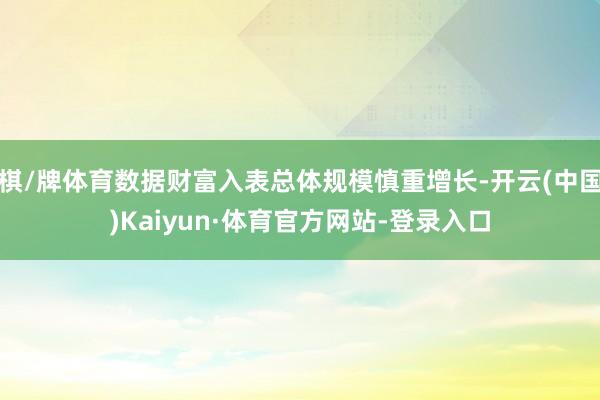 棋/牌体育数据财富入表总体规模慎重增长-开云(中国)Kaiyun·体育官方网站-登录入口