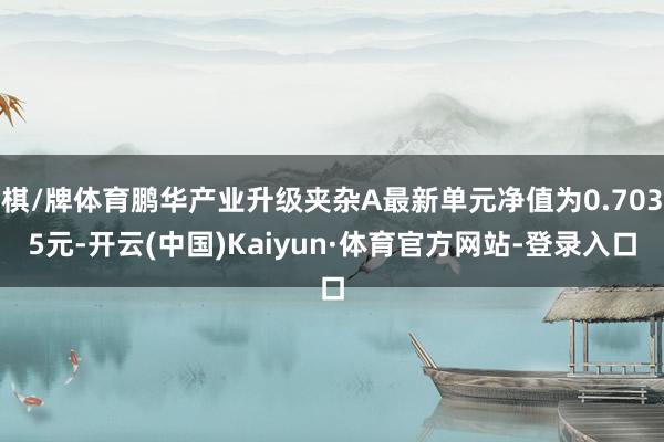 棋/牌体育鹏华产业升级夹杂A最新单元净值为0.7035元-开云(中国)Kaiyun·体育官方网站-登录入口