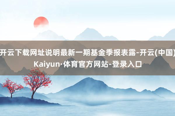开云下载网址说明最新一期基金季报表露-开云(中国)Kaiyun·体育官方网站-登录入口