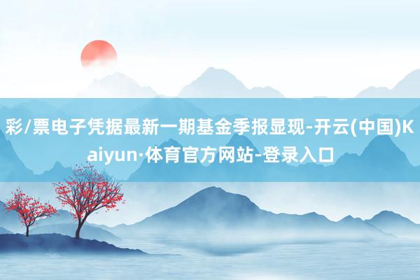 彩/票电子凭据最新一期基金季报显现-开云(中国)Kaiyun·体育官方网站-登录入口