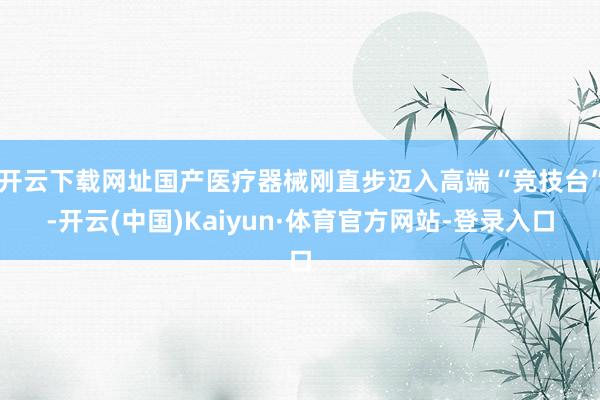 开云下载网址国产医疗器械刚直步迈入高端“竞技台”-开云(中国)Kaiyun·体育官方网站-登录入口